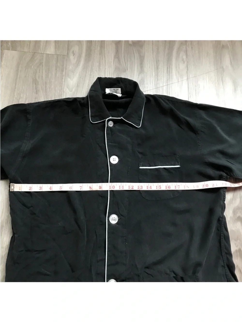 SAKS FIFTH AVE BLACK SILK PJ SHIRT MENS XL